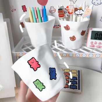 Großhandel B2B Moderner minimalistischer Stil Weißer Stifthalter Becher Eimer